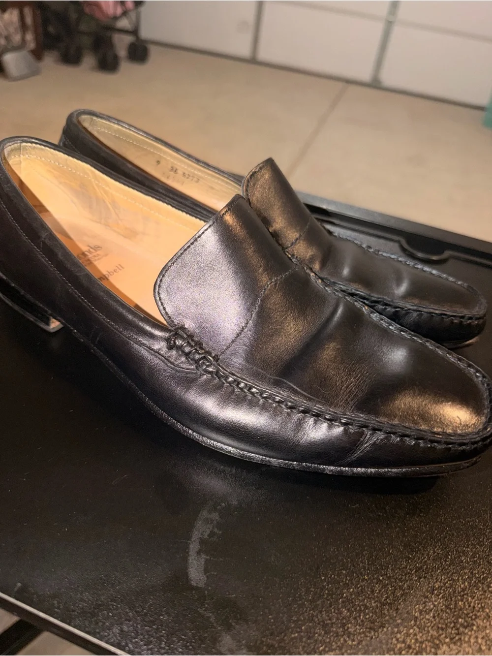 Allen Edmonds Black Leather Slip-On Loafers